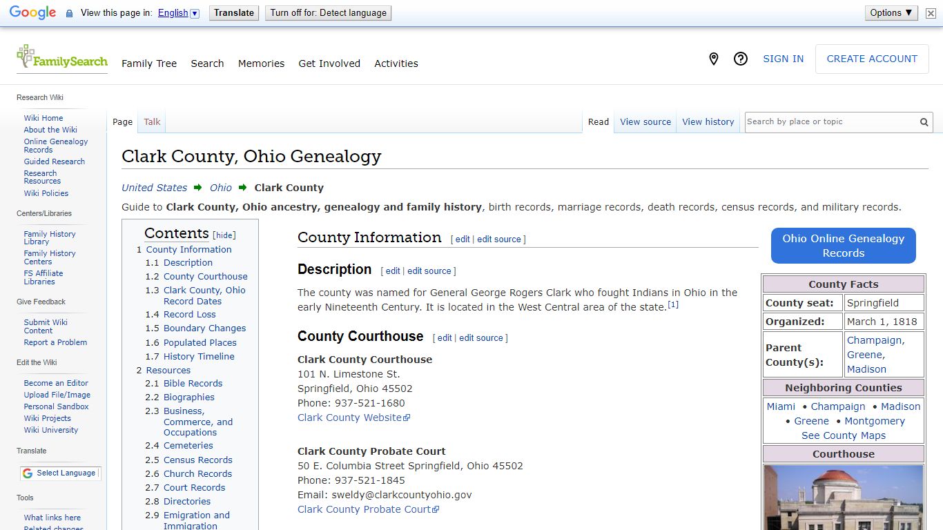 Clark County, Ohio Genealogy • FamilySearch